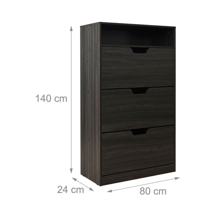 Tilting Shoe Cabinet with Adjustable Compartments