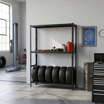 Tire Rack, 2-Shelf Steel, Adjustable Spacing