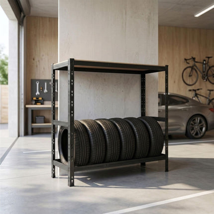 Tire Rack With Adjustable Shelves, Steel Garage Storage