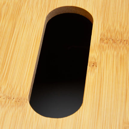 Tissue box with bamboo lid
