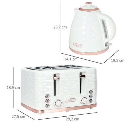 Toaster and Kettle Set, 7 Browning Levels, Defrost Function