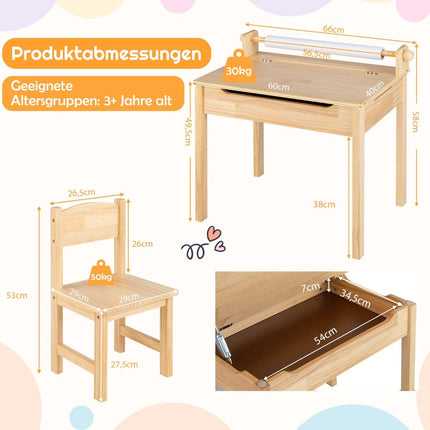 Toddler Activity Table with Chair, Paper Roll Holder