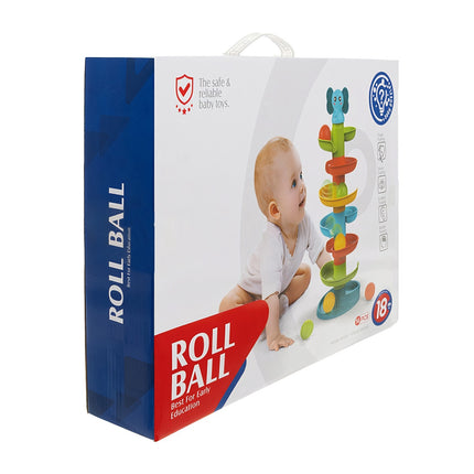 Toddler Ball Tower with Spiral Slide, 6 Balls, 18m+