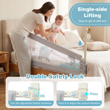 Toddler Bed Rail Guard, 24-Position Height Adjustable, 175 cm