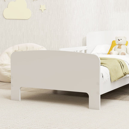 Toddler Bed with Safety Rails, MDF, Ages 3-8, White
