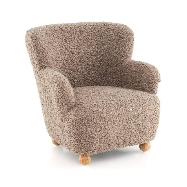 Toddler Chair with Backrest & Wood Legs, Brown, 52x50x53 cm
