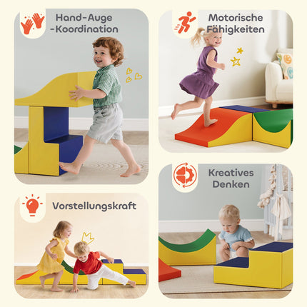 Toddler Climbing Set, 3-Piece Foam, Yellow Leather