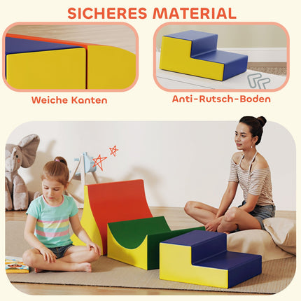 Toddler Climbing Set, 3-Piece Foam, Yellow Leather