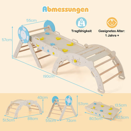 Toddler Climbing Set with Slide, Arch & Blocks