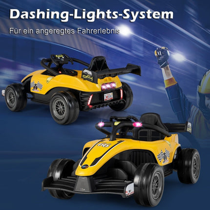 Toddler Electric Car 12V Kids Car Electric Racing Car for Toddlers with Remote Control Yellow