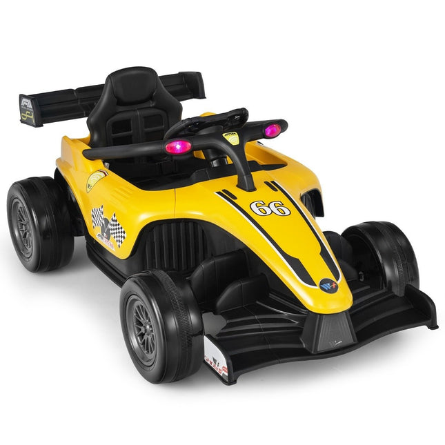 Toddler Electric Car 12V Kids Car Electric Racing Car for Toddlers with Remote Control Yellow