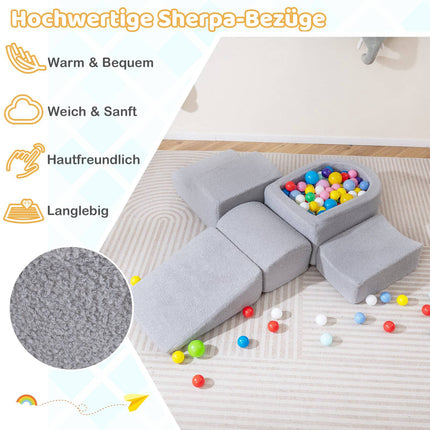 Toddler Foam Playset with Ball Pit & Sherpa Covers