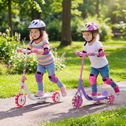 Toddler Kick Scooter with LED Wheels, Pink