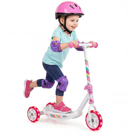 Toddler Kick Scooter with LED Wheels, Pink