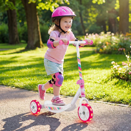 Toddler Kick Scooter with LED Wheels, Pink