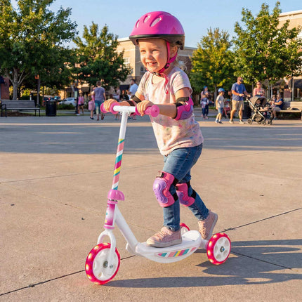 Toddler Kick Scooter with LED Wheels, Pink