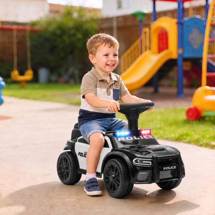 Toddler Police Ride-On Car with Music & Anti-Tip Design