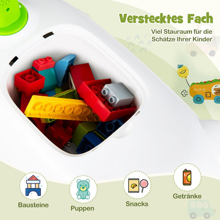 Toddler Ride-On Car with Horn & Storage, Green