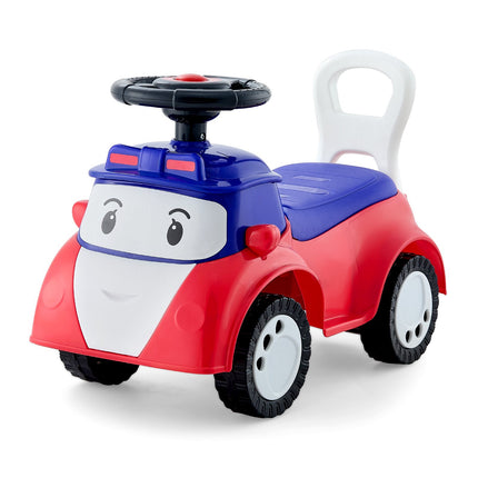 Toddler Ride-On Push Car with Music, Storage, Red