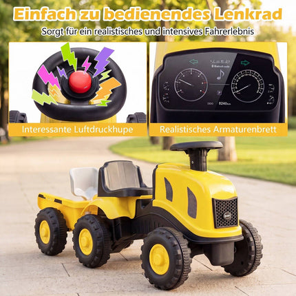 Toddler Ride-On Push Car with Trailer, Ages 18-36 Months
