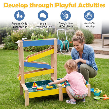 Toddler Sand & Water Table with 2 Basins, Multicolor