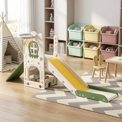 Toddler Slide 5-in-1, Foldable Climber with Hoop, 1-3Y