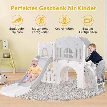 Toddler Slide 9-in-1 Playset with Basketball & Tunnel