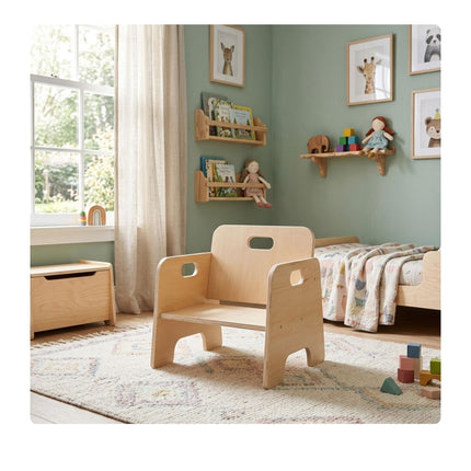 Toddler Stool, Engineered Wood, Natural, 1 Year+
