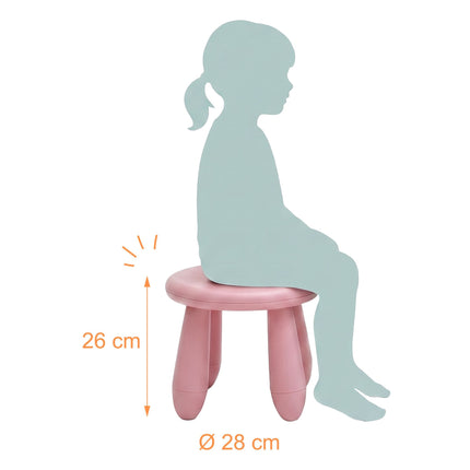 Toddler Stool, Pink Plastic – 26 x 28 cm