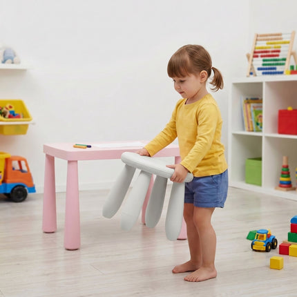Toddler Stool, White Plastic, 26x28 cm