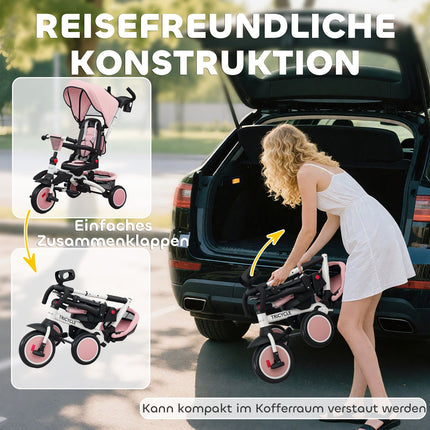 Toddler Tricycle, 6-in-1, Adjustable Seat, Foldable