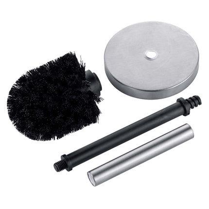Toilet Brush Set with Stainless Steel Handle, White