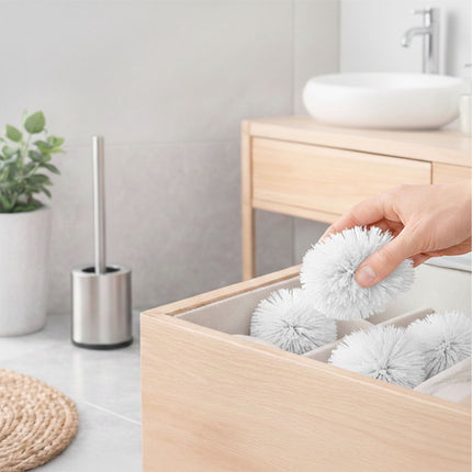 Toilet Brush with 5 Replaceable Heads, 8 cm