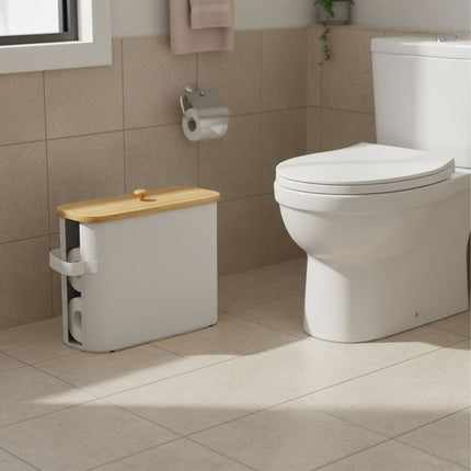 Toilet Paper Holder, Square Fabric, Holds 12 Rolls