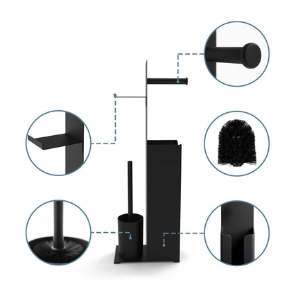 Toilet Paper Holder Stand with Spare Roll Storage