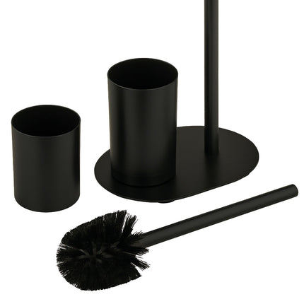 Toilet Paper Holder with Shelf and Brush
