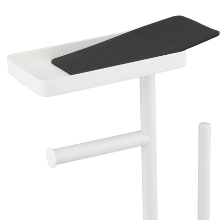 Toilet Paper Holder with Shelf and Brush – Metal