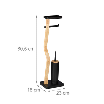 Toilet Roll Holder & Brush Set with Shelf