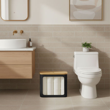 Toilet Roll Holder, Fabric, Holds 12 Rolls