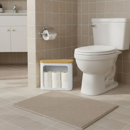 Toilet Roll Holder, Fabric, Holds 12 Rolls