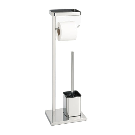 Toilet Roll Holder Set with Brush and Shelf