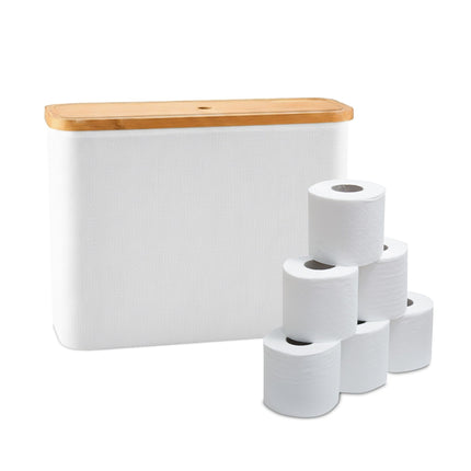 Toilet Roll Holder, Square Fabric, Holds 12 Rolls