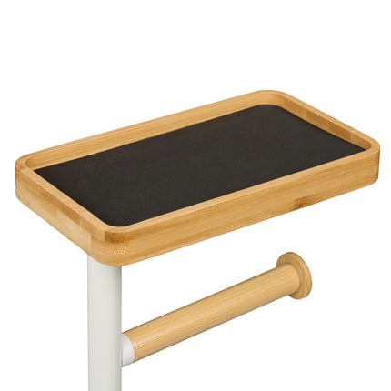 Toilet Roll Holder and Brush Set with Shelf