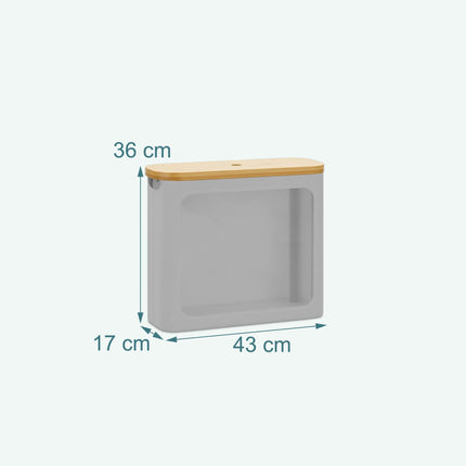 Toilet Roll Holder with Bamboo Lid, Holds 12 Rolls