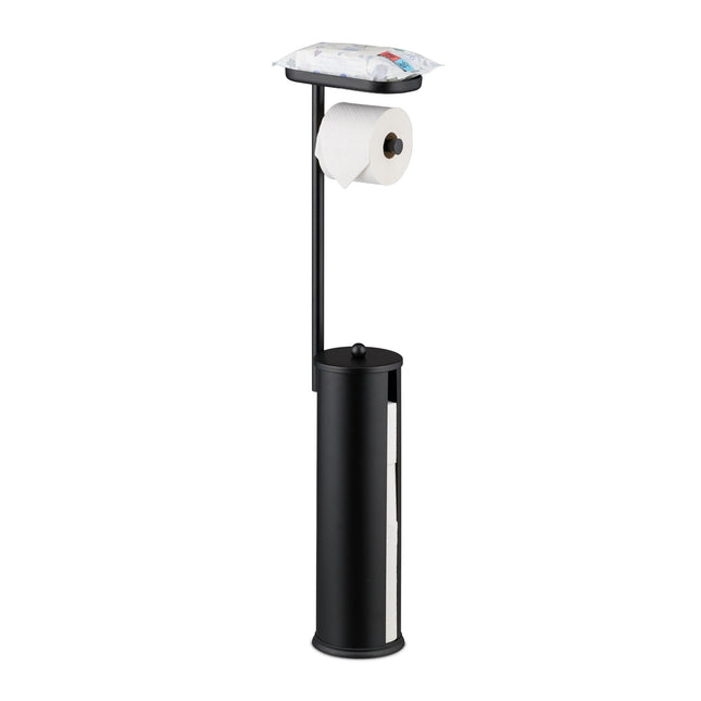 Toilet Roll Holder with Shelf – Holds 4 Rolls, Non-Slip