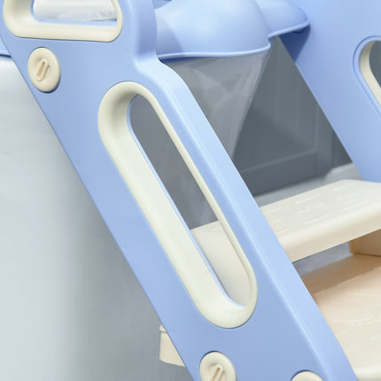 Children's toilet trainer with steps & handle, 2-6 years