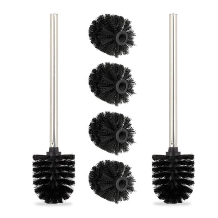 Toilet brush set with 2 + 4 extra heads