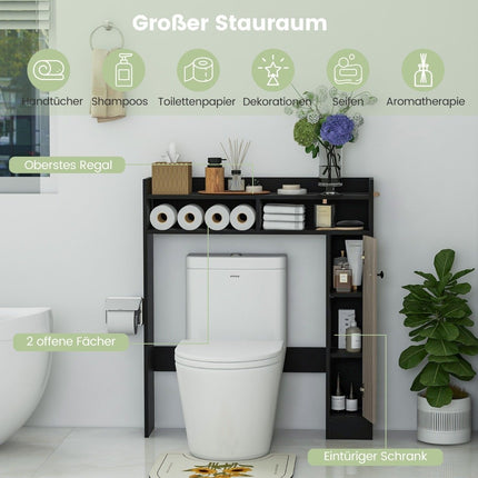 Toilet cabinet, bathroom overmount cabinet with adjustable shelves, toilet stand
