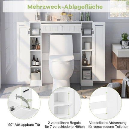 Toilet cabinet with toilet paper holder bathroom overmount cabinet toilet stand white