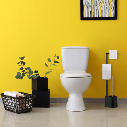 Toilet chair in bamboo and stainless steel